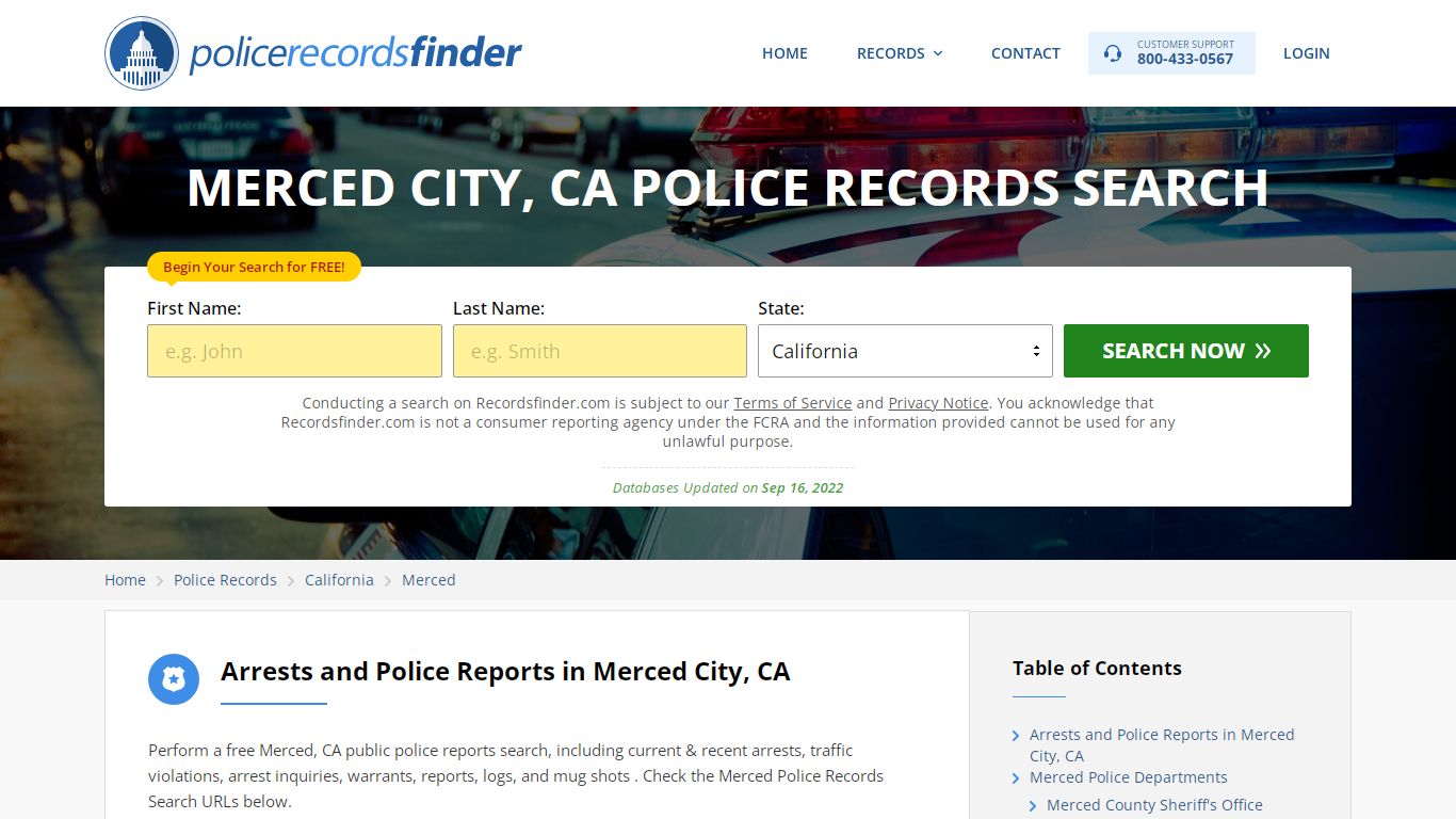 Merced, Merced County, CA Police Reports & Police Department Records